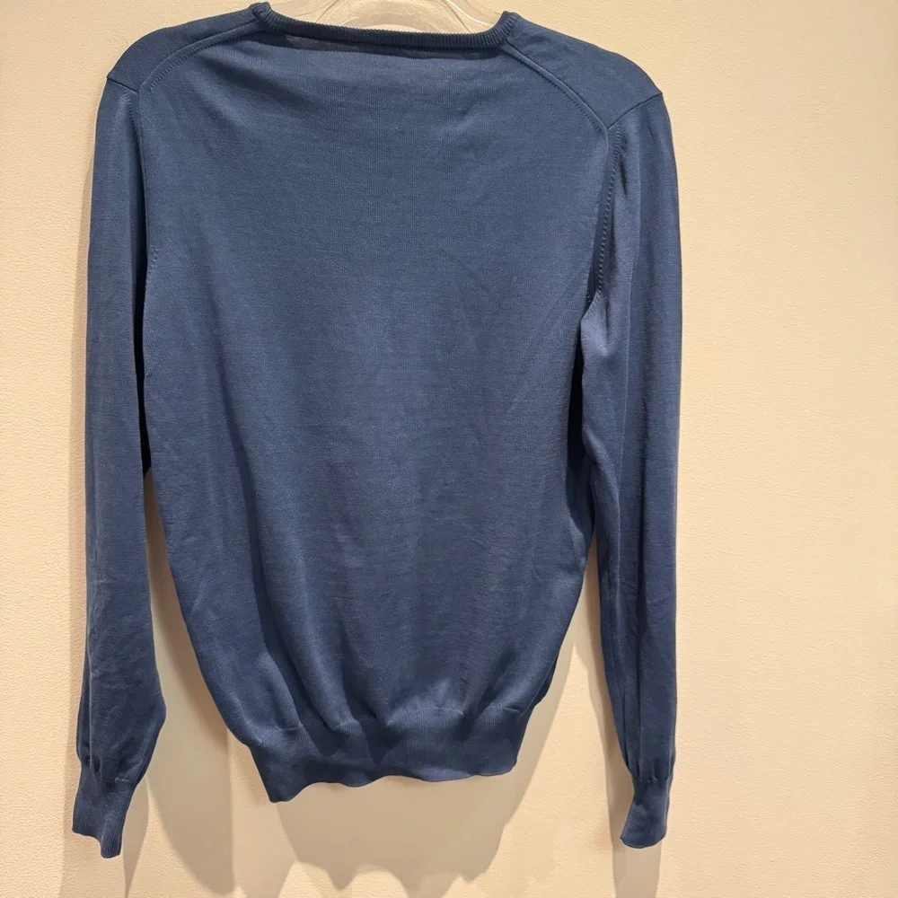 BORRELLI Napoli Blue 100% Cotton Sweater Crewneck